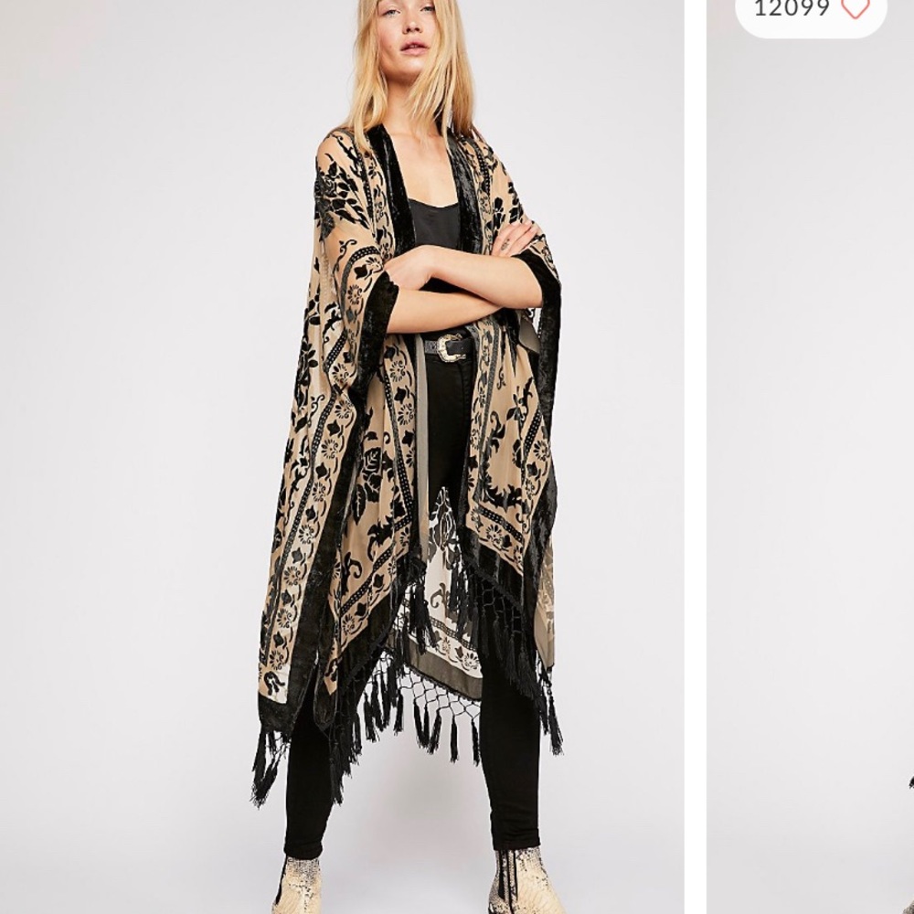 Night bird burnout kimono